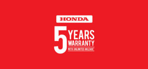 Honda 5 year warranty with unlimited mileage